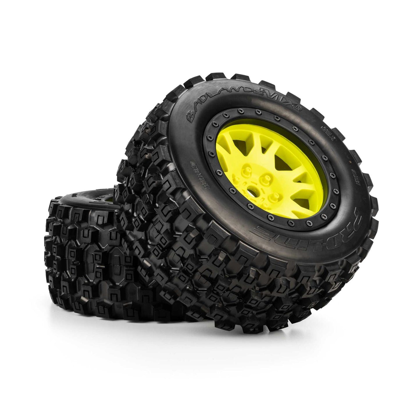 Pro-Line Yellow Badlands MX43 Pro-Loc Mounted Tires / Wheels (4) X-Maxx XMAXX