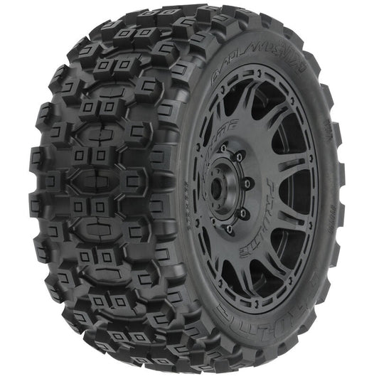 Pro-Line 10198-11 Badlands MX57 5.7 tires mounted Raid wheels