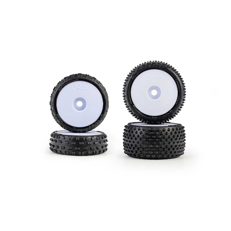 Pro-Line 1/24 Wedge Front & Prism Rear Carpet Tires 7mm White (4): Losi Micro-B.