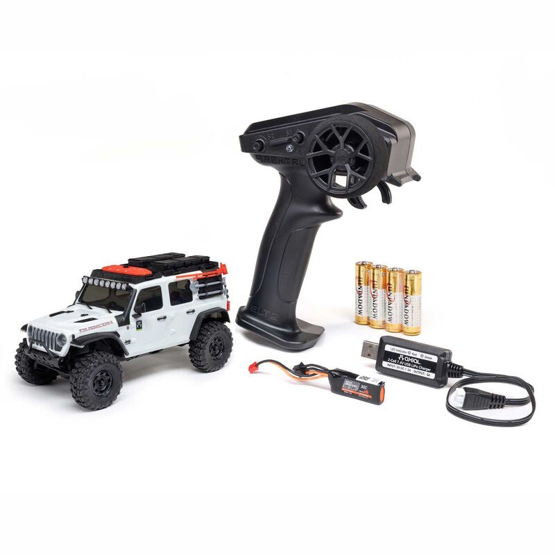 Axial 2261T2 WHITE SCX30 Jeep Wrangler JLU 1/30 4WD Mini Crawler w/2.4GHz Radio