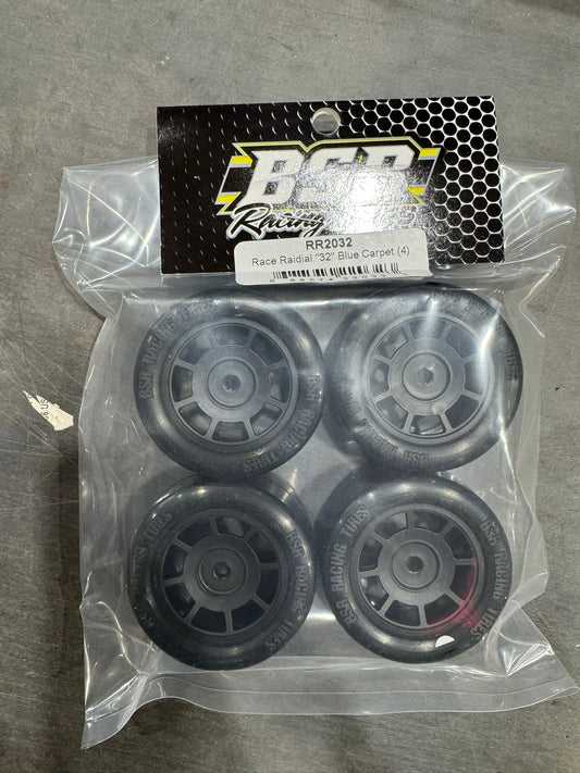 BSR RR2032 Race Radial "32" Blue Carpet Tires (4) Losi Nascar