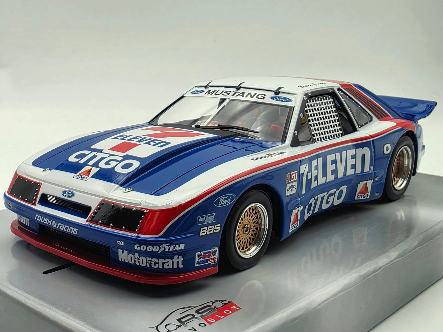 Revoslot Ford Mustang GTO 7-Eleven Sebring 12 Hours 1986 1/32 Slot Car RS0317