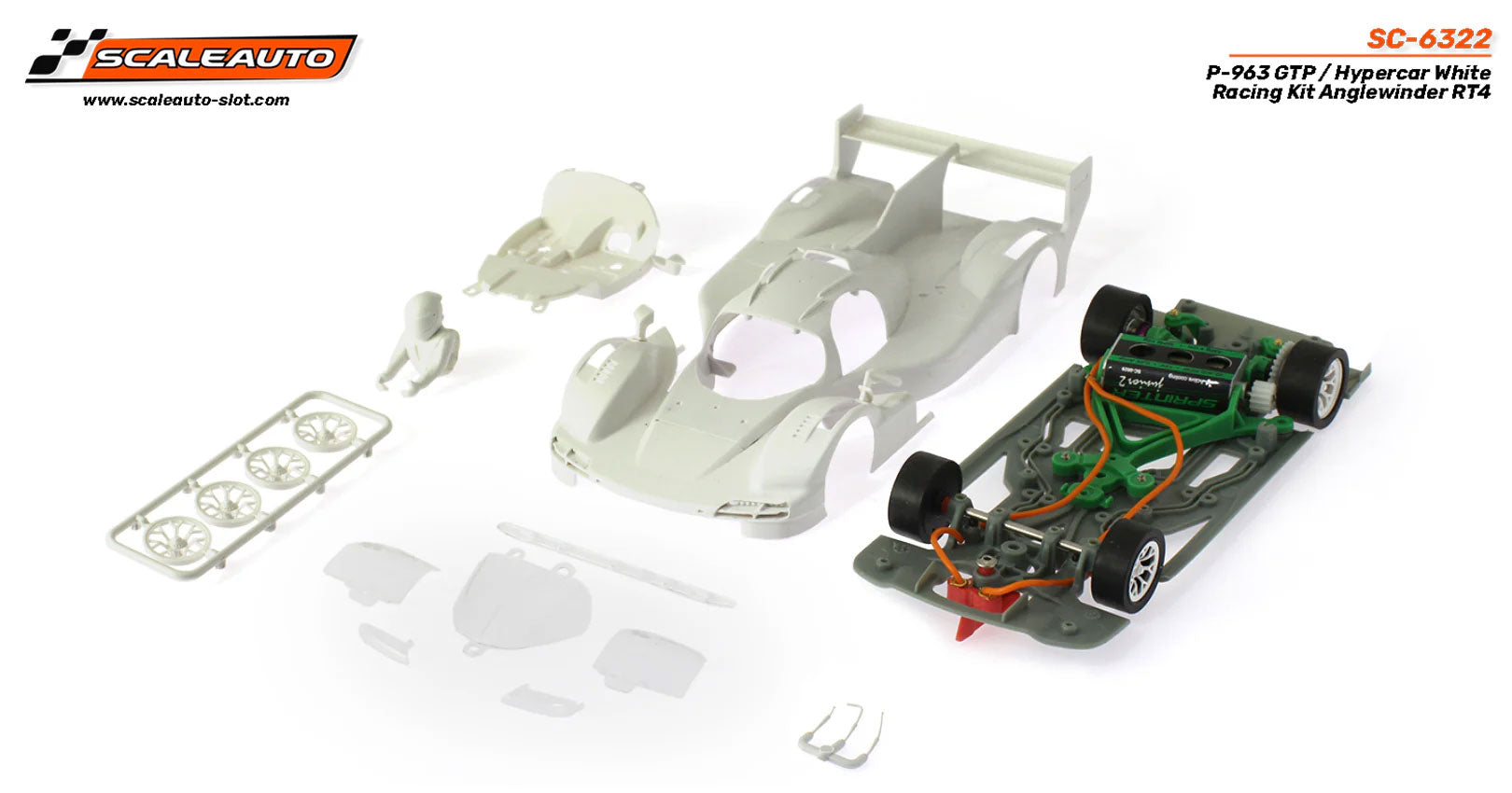 Scaleauto P-963 GTP Hypercar White Unpainted Kit 1/32 Slot Car 963