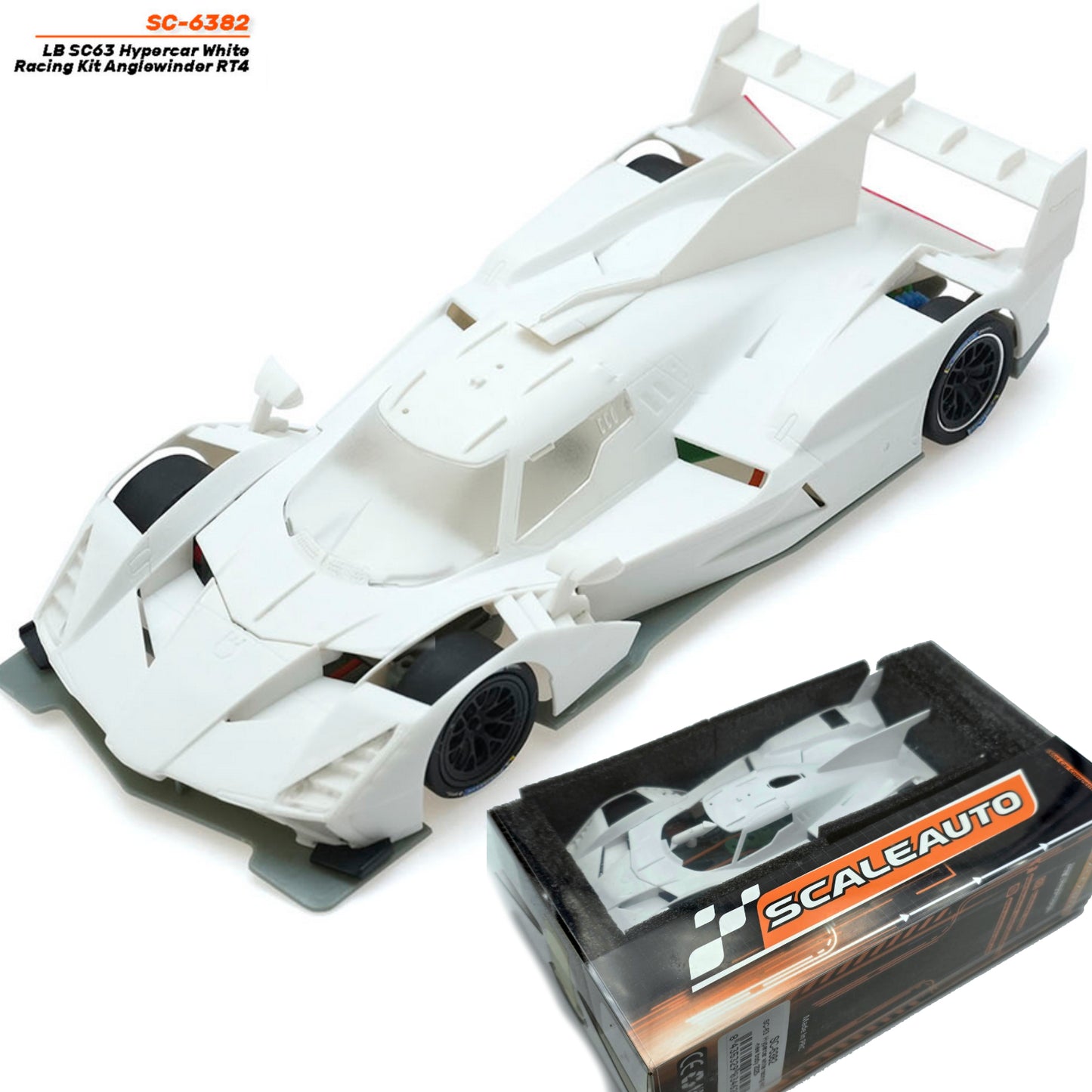 Scaleauto Lamborghini SC63 Hypercar White Kit RT4 1/32 Slot Car SC-6382.