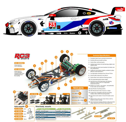 Scaleauto BMW M8 GTLM Daytona 24H Winner White Kit 1/24 Slot Car SC-7108RC3