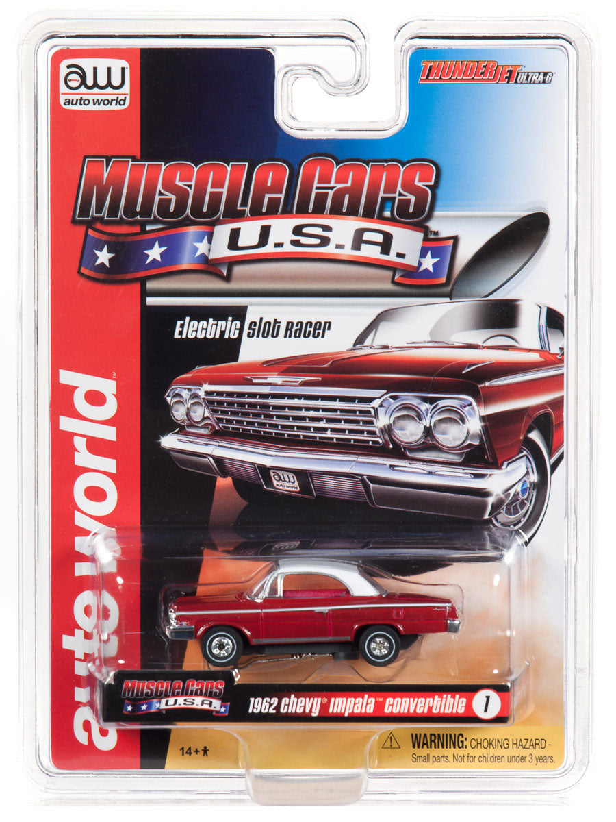 Auto World 1962 Chevy Impala Red Thunderjet R25 HO Slot Car SC340 for AFX