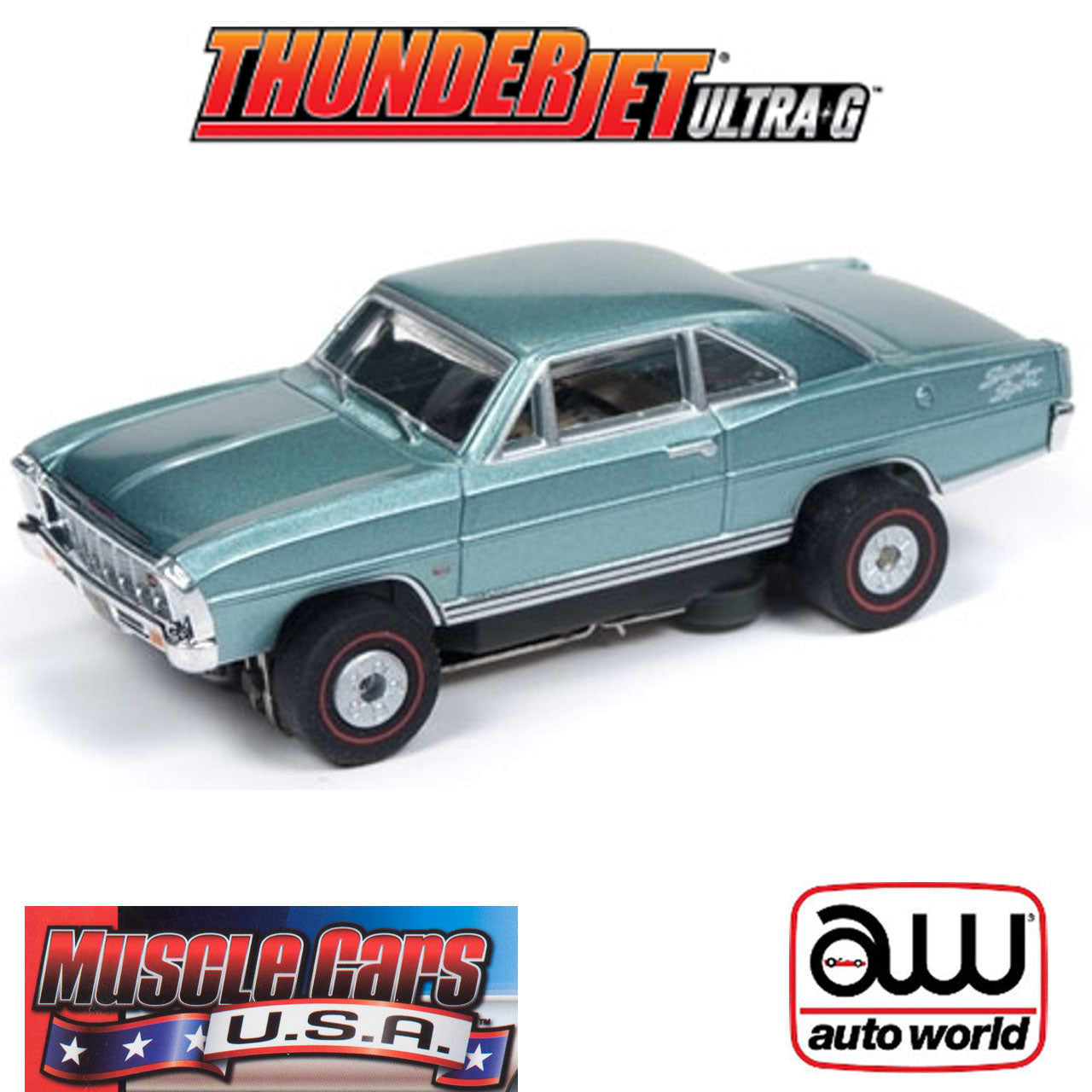 Auto World 1966 Chevy Nova SS Thunderjet R25 HO Slot Car SC340 for AFX