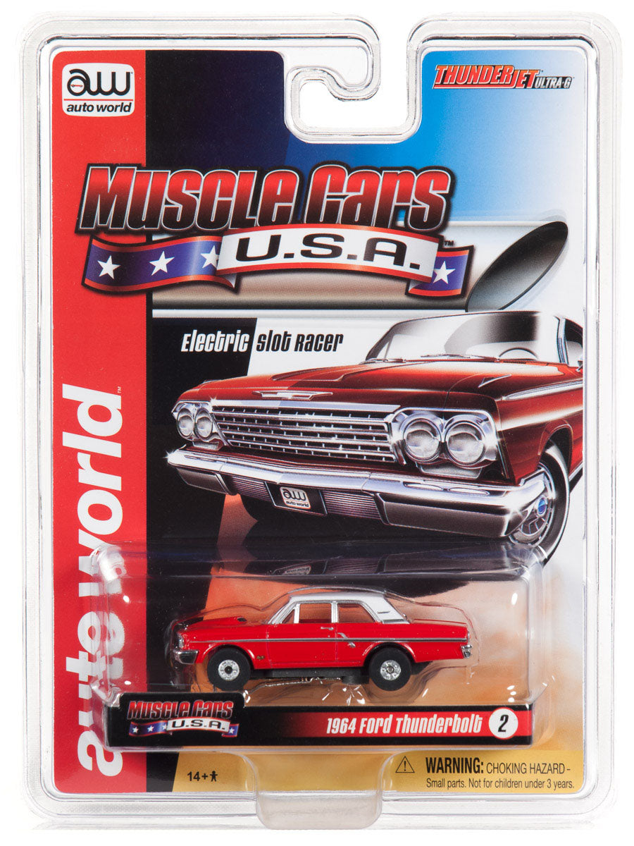 Auto World 1964 Ford Thunderbolt Red Thunderjet R25 HO Slot Car