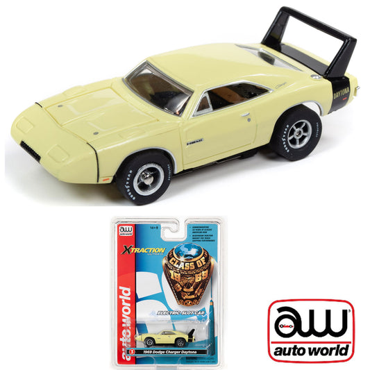 Auto World 1969 Dodge Charger Daytona Yellow R27 HO Slot Car SC343 fits AFX