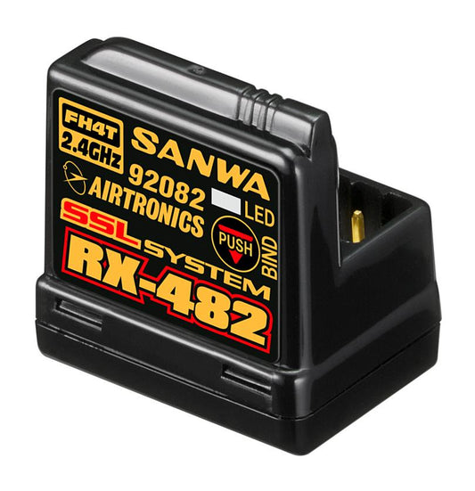 Airtronics Sanwa 4-channel RX482 Telemetry Receiver w/ built-in Antenna - PowerHobby