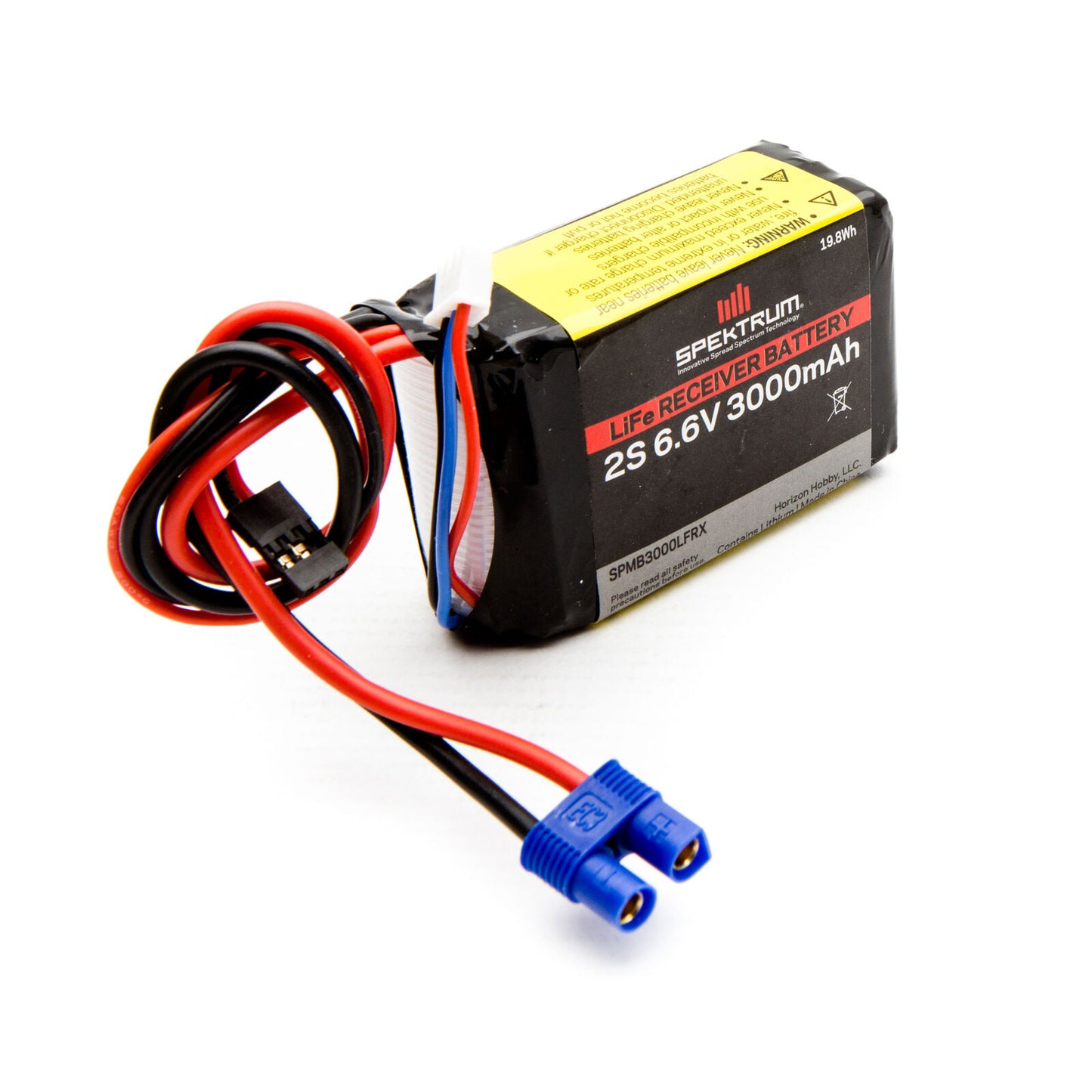 Spektrum 6.6V 3000mAh 2S LiFe Receiver Battery: Universal Receiver EC3
