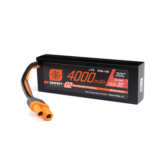 Spektrum SPMX-1088 11.1V 4000mAh 3S 30C Smart LiPo G2 Hard Case: IC5.