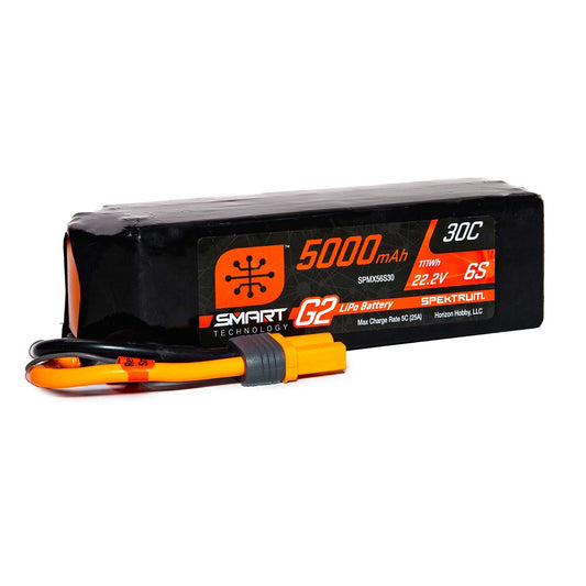Spektrum 22.2V 5000mAh 6S 30C Smart G2 LiPo Battery: IC5