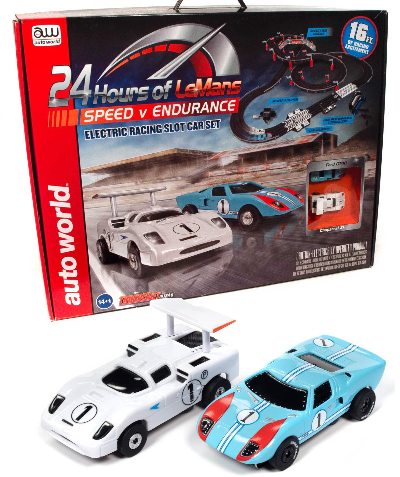 Auto World 24h Le Mans HO Slot Race Set AFX SRS333 FORD GT40