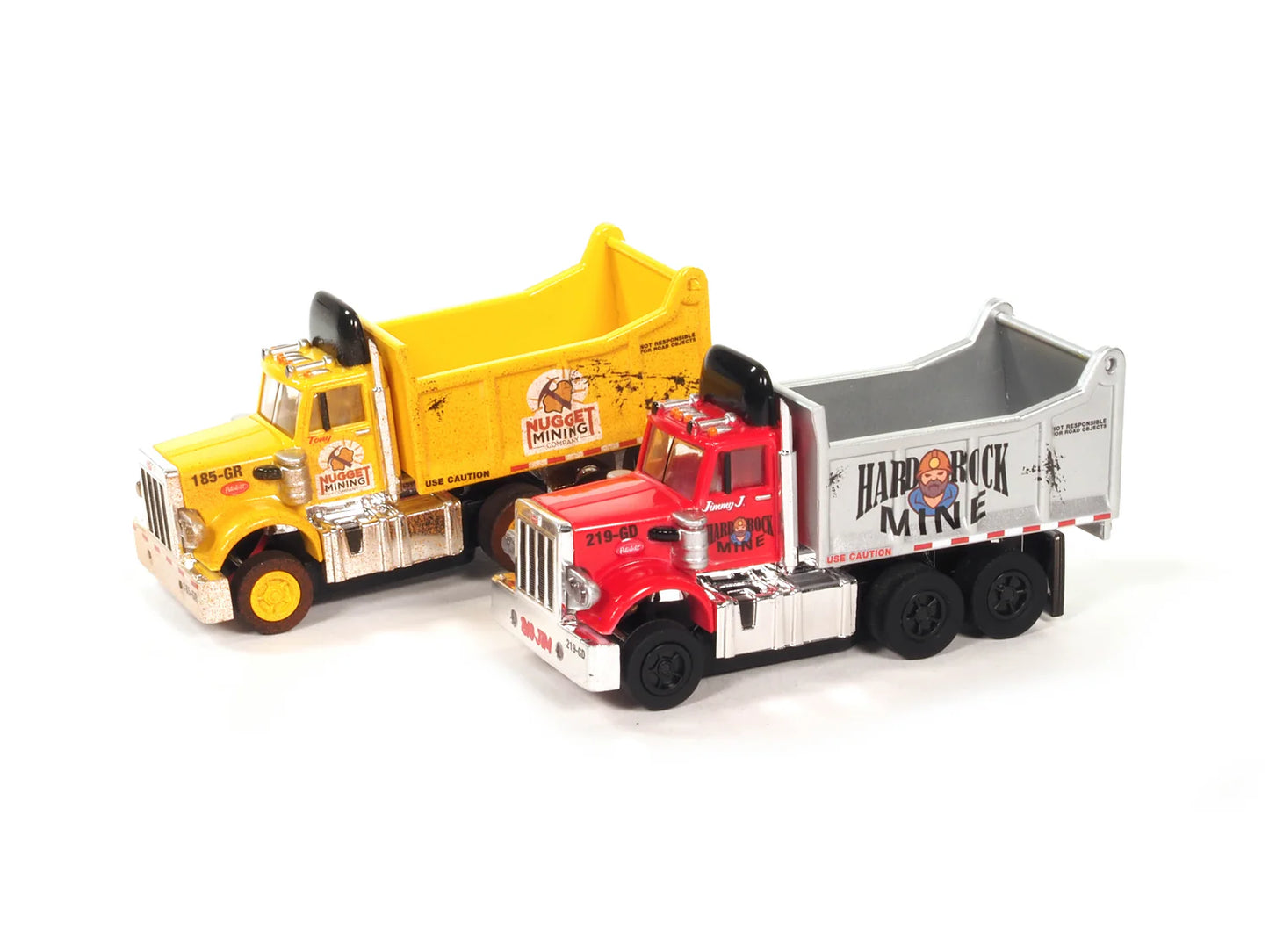 Auto World Gold Rush Peterbilt Dump Trucks for AFX HO Slot Car Set SRS357