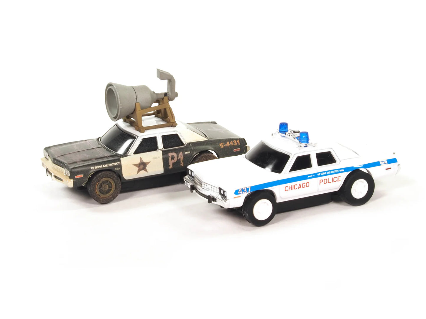 Auto World Blues Brothers Bluesmobile Chicago Police AFX HO Slot Car Set SRS359