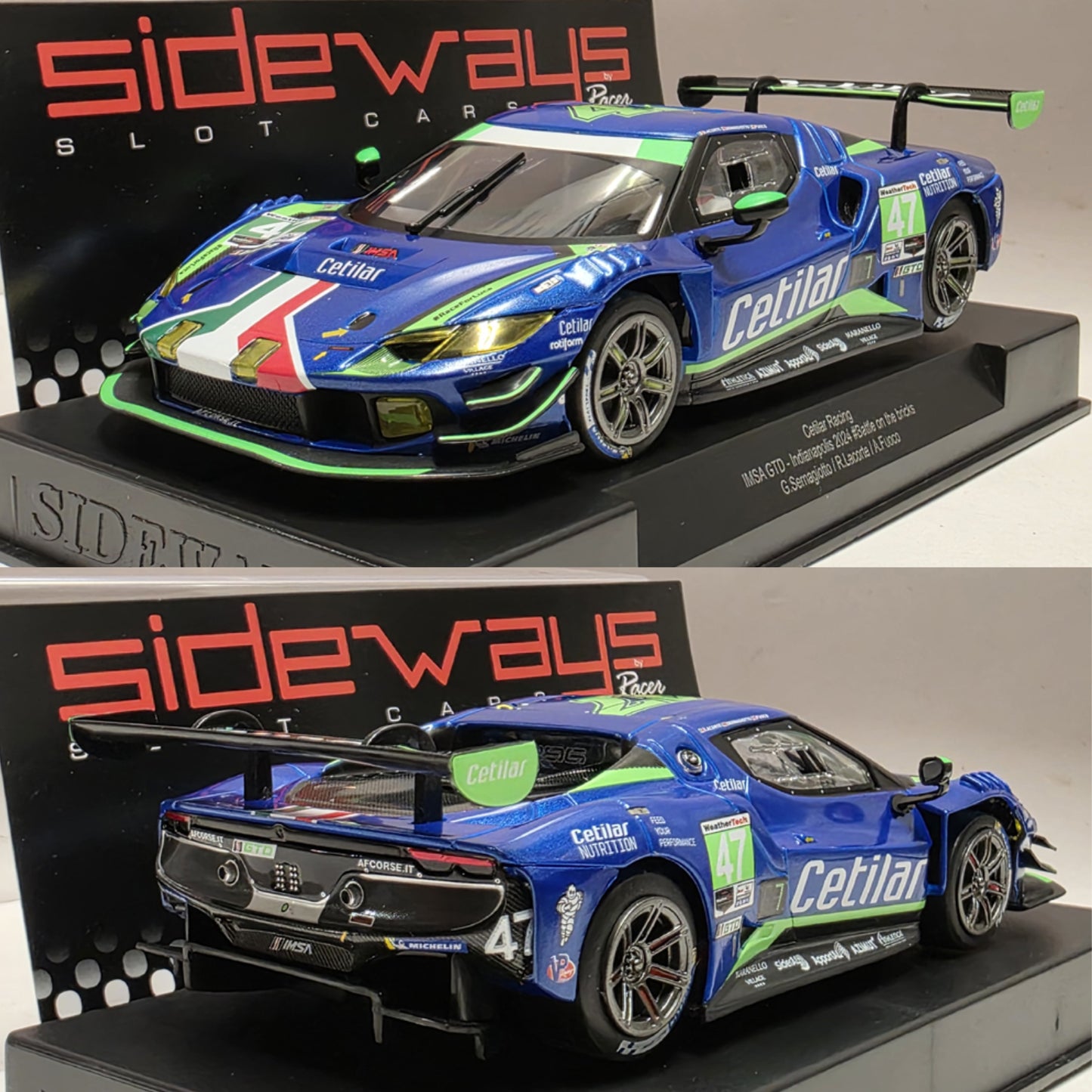 Sideways Ferrari 296 GT3 Cetilar Racing Fantasy 1/32 Slot Car SWCAR11A