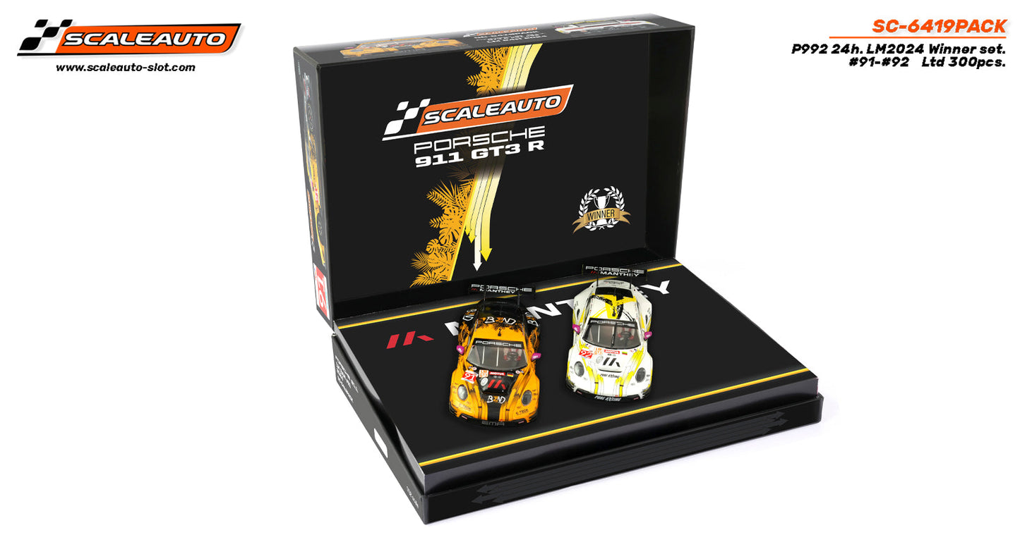 Scaleauto Porsche 911 GT3 R (992) Le Mans 24h 2024 Twin Pack 1/32 Slot Car