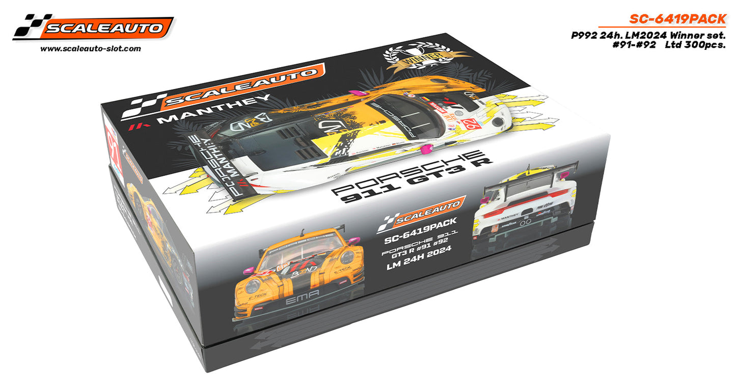 Scaleauto Porsche 911 GT3 R (992) Le Mans 24h 2024 Twin Pack 1/32 Slot Car