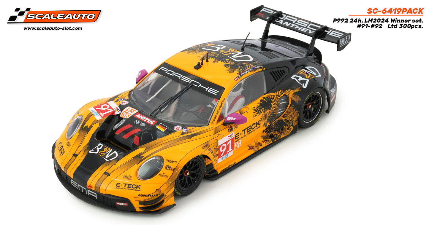 Scaleauto Porsche 911 GT3 R (992) Le Mans 24h 2024 Twin Pack 1/32 Slot Car