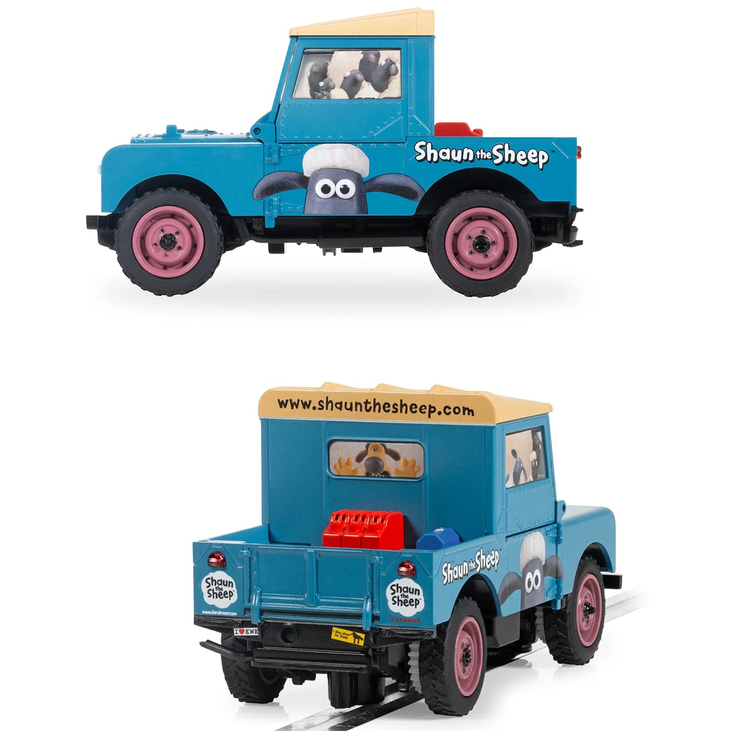 Scalextric C4543 Land Rover Series 1 Shaun The Sheep 1/32 Slot Car.