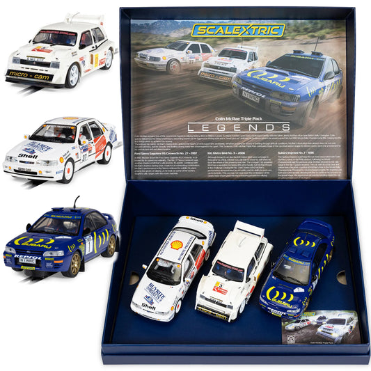 Scalextric Colin McRae Triple Pack Subaru Ford MG 1/32 Slot Car C4612A