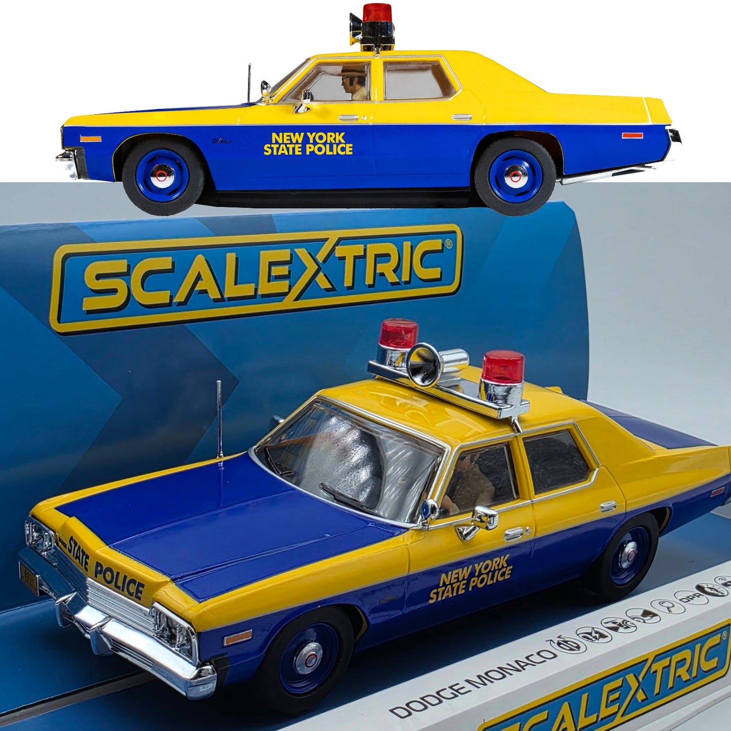 Scalextric C4636 Dodge Monaco New York State Police 1/32 Slot Car DPR