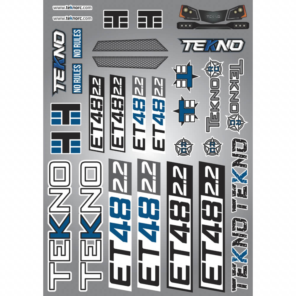 Tekno RC TKR9647 Decal Sheet ET48 2.2