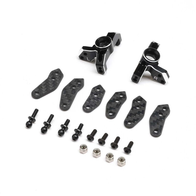 Team Losi Racing TLR-1062 Spindle Set, Aluminum, Black: 22S Sprint