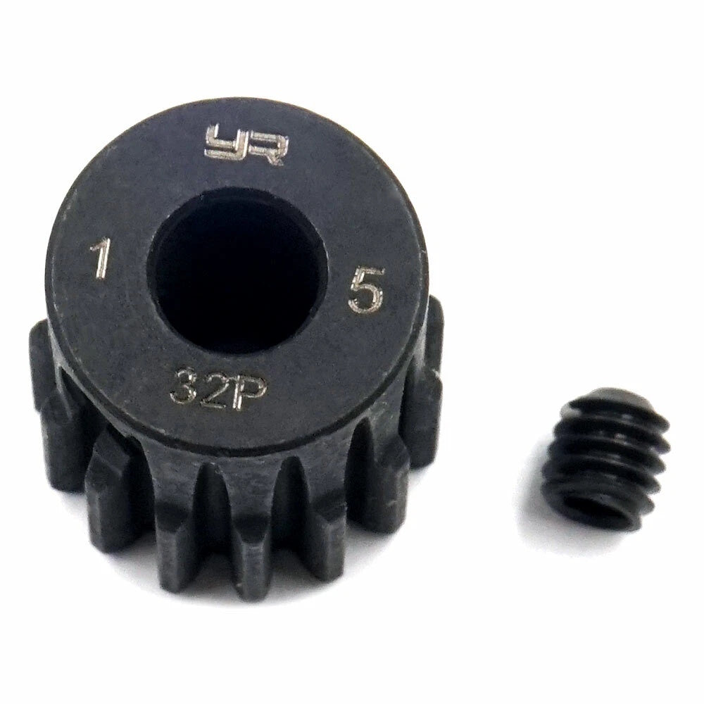 Yeah Racing MG-32003 HD Steel 5mm Bore Motor Pinion Gear 32 Pitch 15 Teeth