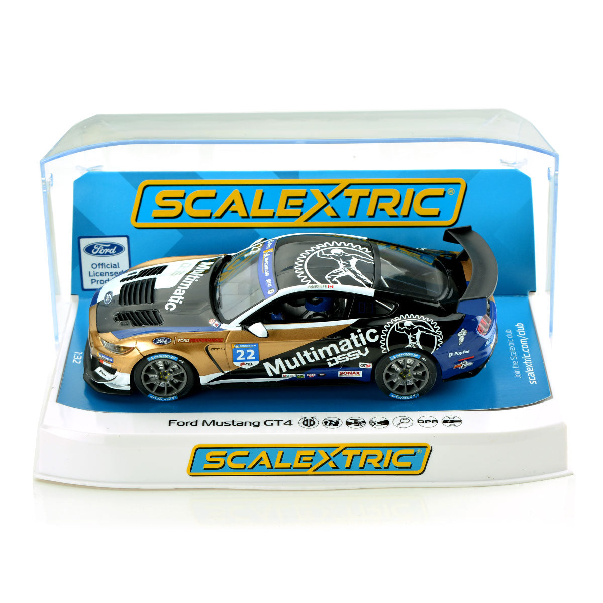 Scalextric Ford Mustang GT4 Multimatic 1/32 Slot Car C4403 for