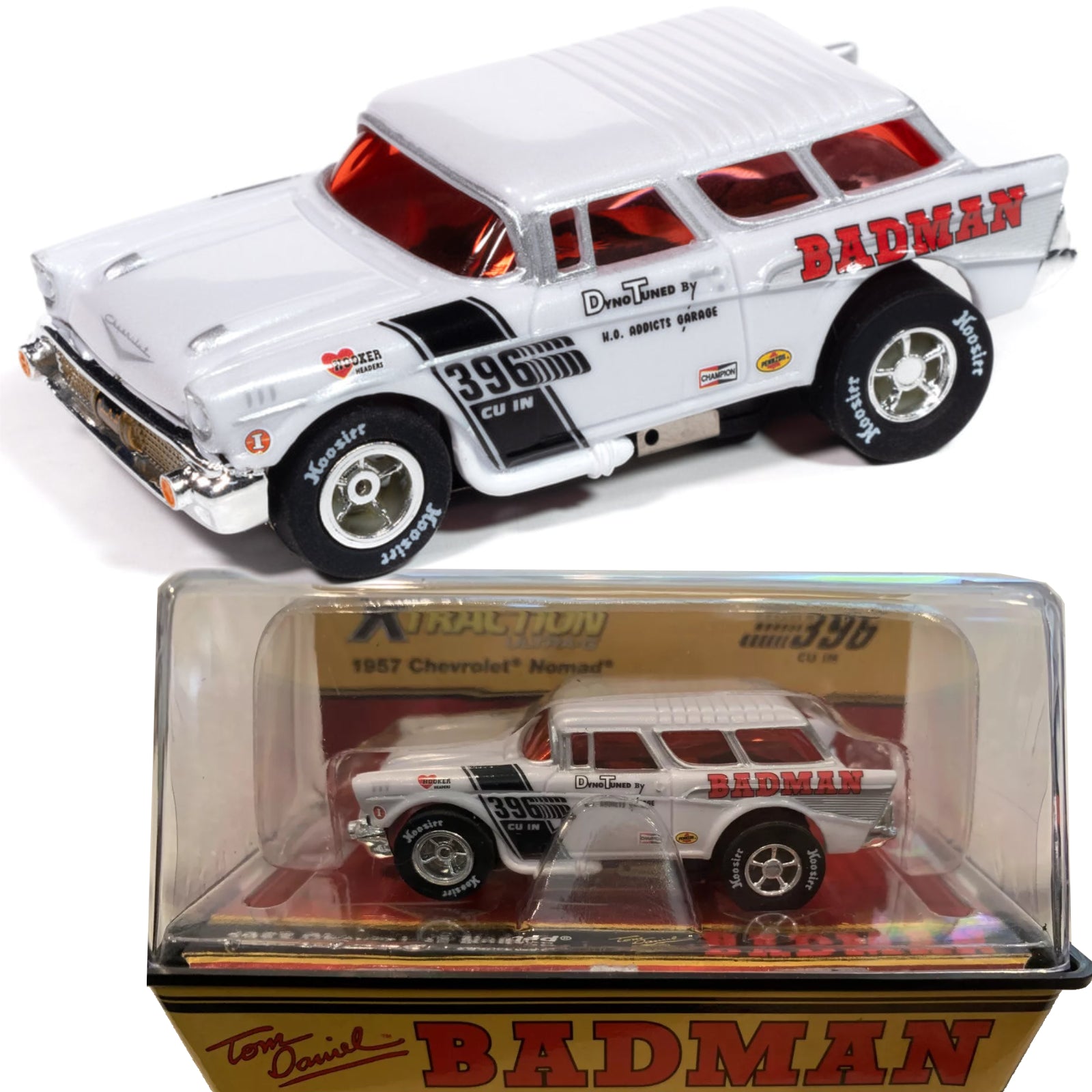 Auto World Exclusive '57 Chevy Nomad Badman White HO Slot Car for