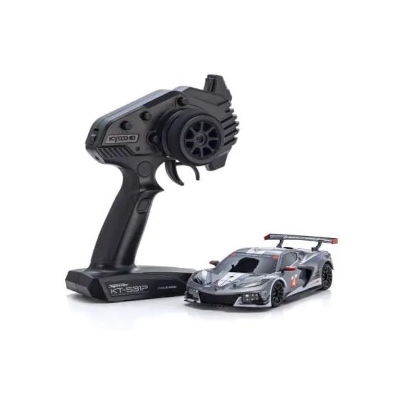 Kyosho 32356GMW MINI-Z RWD MR04 Chevrolet Corvette C8.R Gunmetal/White