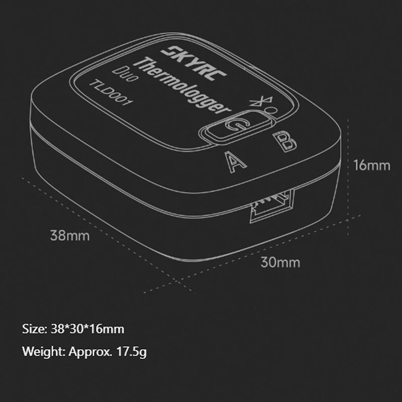 SkyRC 500043 TLD001 Thermologger Duo Bluetooth Temperature Thermometer.