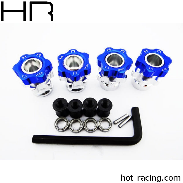 Hot Racing 17mm Wide +5mm Wheel Hubs with Bearings Traxxas Jato