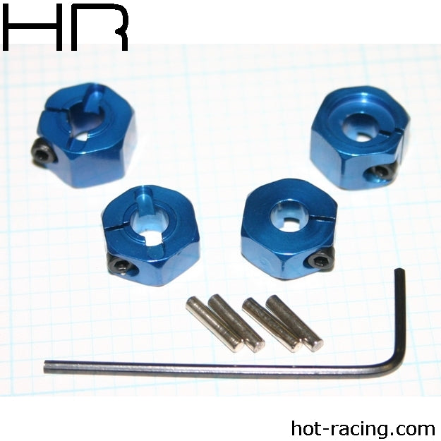 Hot Racing Blue Aluminum 12mm Wheel Hex Slash Ruster 2WD (4)