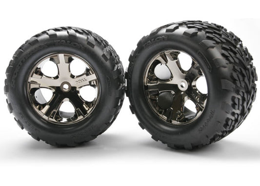 Traxxas 3668A Talon Tires Black Chrome Wheels