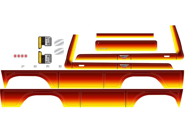 Traxxas 8078 Bronco Decal Sheet, Sunset