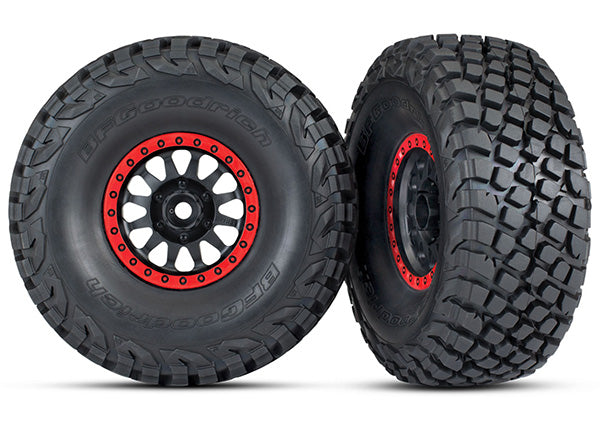 Traxxas 8474 Method Black & Red Wheels w/ BFG Tires (2)