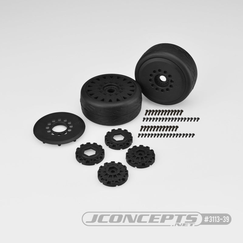 JConcepts JCO3113-39 Speed Fangs Belted, Pre-mounted on Cheetah Wheels Mounted - PowerHobby