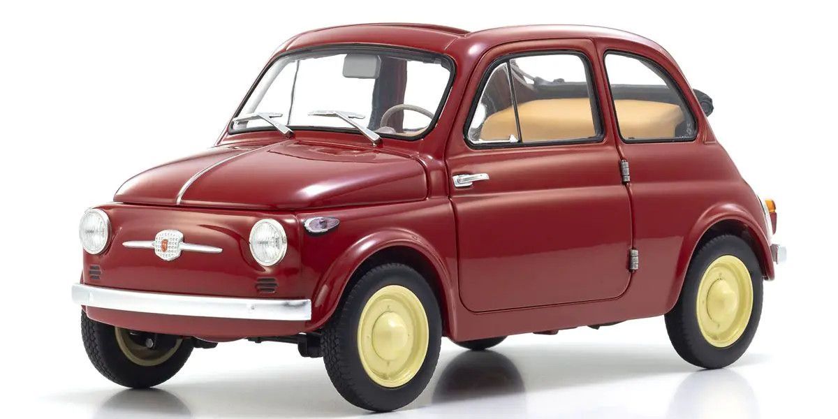 Kyosho 1/18 Fiat Nuova 500 Diecast Model Coral Red Diecast