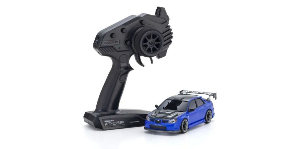 Kyosho 32653BL Mini-Z AWD Subaru Impreza WRX with GT Wing MA-020, Blue