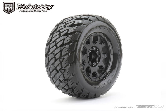 Powerhobby 1/8 MT 3.8 Rockform Belted Mounted Tires w Removable Hex Wheels (2) - PowerHobby