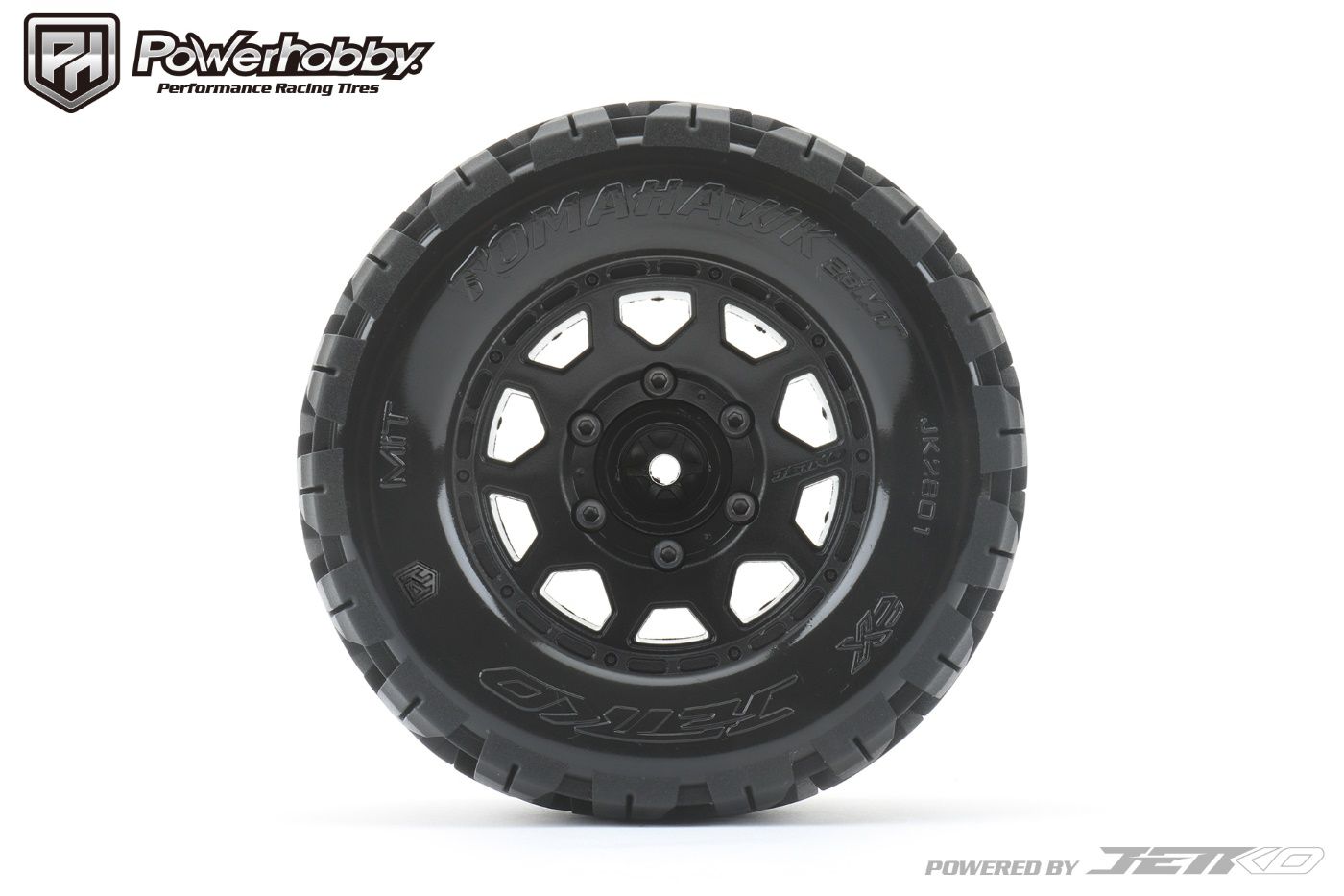 Powerhobby 1/10 2.8 MT Tomahawk Belted Tires (2) with Removable Hex Wheels - PowerHobby