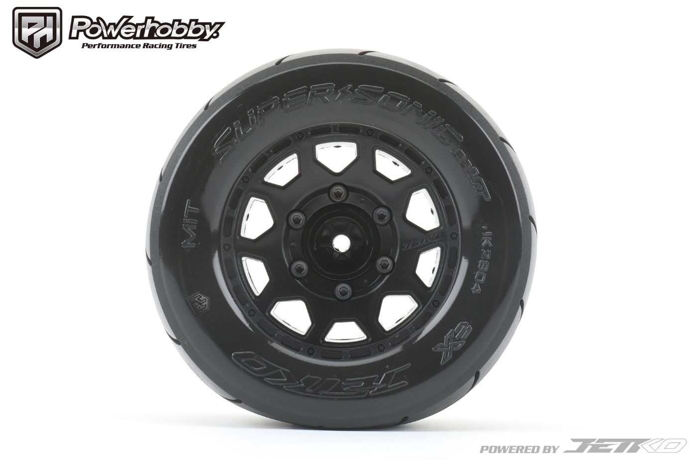 Powerhobby 1/10 2.8 MT Super Sonic Belted Tires (2) with Removable Hex Wheels - PowerHobby
