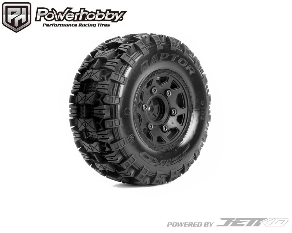 Powerhobby Raptor SC Belted Tires (2) with Removable Hex Wheels.