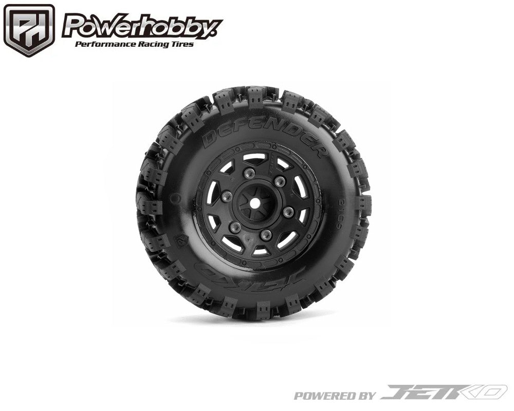 Powerhobby Defender SC Belted Tires (2) with Removable Hex Wheels.