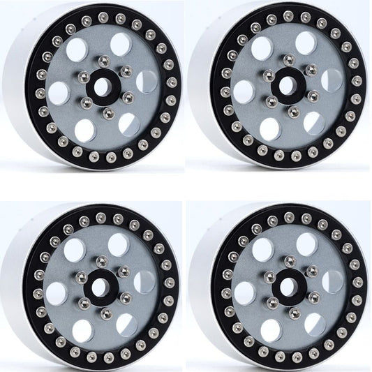 Powerhobby B5 Aluminum 1.9 Beadlock Wheels Super Positive Offset Grey (4) Rock Crawler
