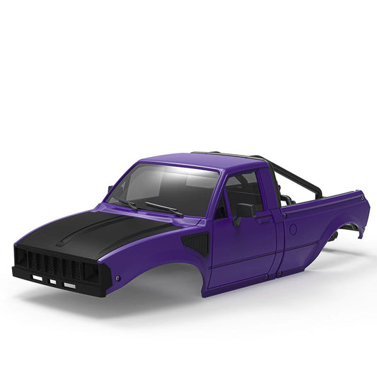Pickup Hard Body Shell with Bed Rack Purple for 1/24 RC Crawler Axial SCX24
