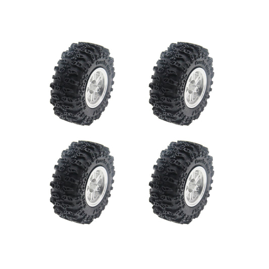 Powerhobby Axial SCX30 0.7" Brass Wheels / Tires (4) Silver Type A